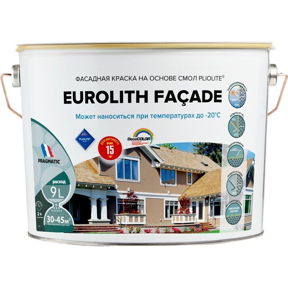Краска фасадная Pragmatic Eurolith Facade база A белая 9 л 
Краска фасадная Pragmatic Eurolith Facade база A белая 9 л