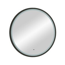 Зеркало с подсветкой круглое 80 см в раме черной бесконтактный сенсор Continent Bronx Black Led (ЗЛП5034)
