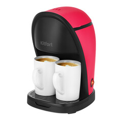 Кофеварка капельная Kitfort КТ-7188-1 черно-малиновая