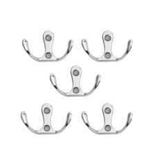 Крючок для ванной Тундра TKD005 двойной на шуруп металл хром (5 шт.) (1866143)
