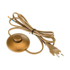 Кабель для светильника Duwi IP20 230 В 2 м с выключателем золото (28581 6)