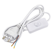 Кабель для светильника Duwi IP20 230 В 1,8 м с выключателем белый (28567 0)