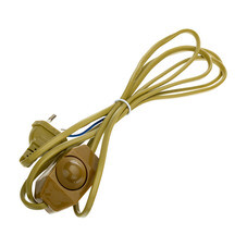 Кабель для светильника Duwi IP20 230 В 2 м с выключателем золото (28577 9)