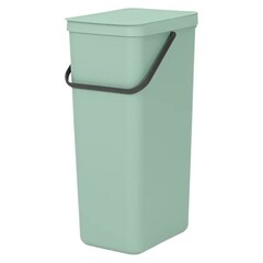 Ведро для мусора Brabantia Sort & Go с крышкой 40 л пластик мятно-голубое