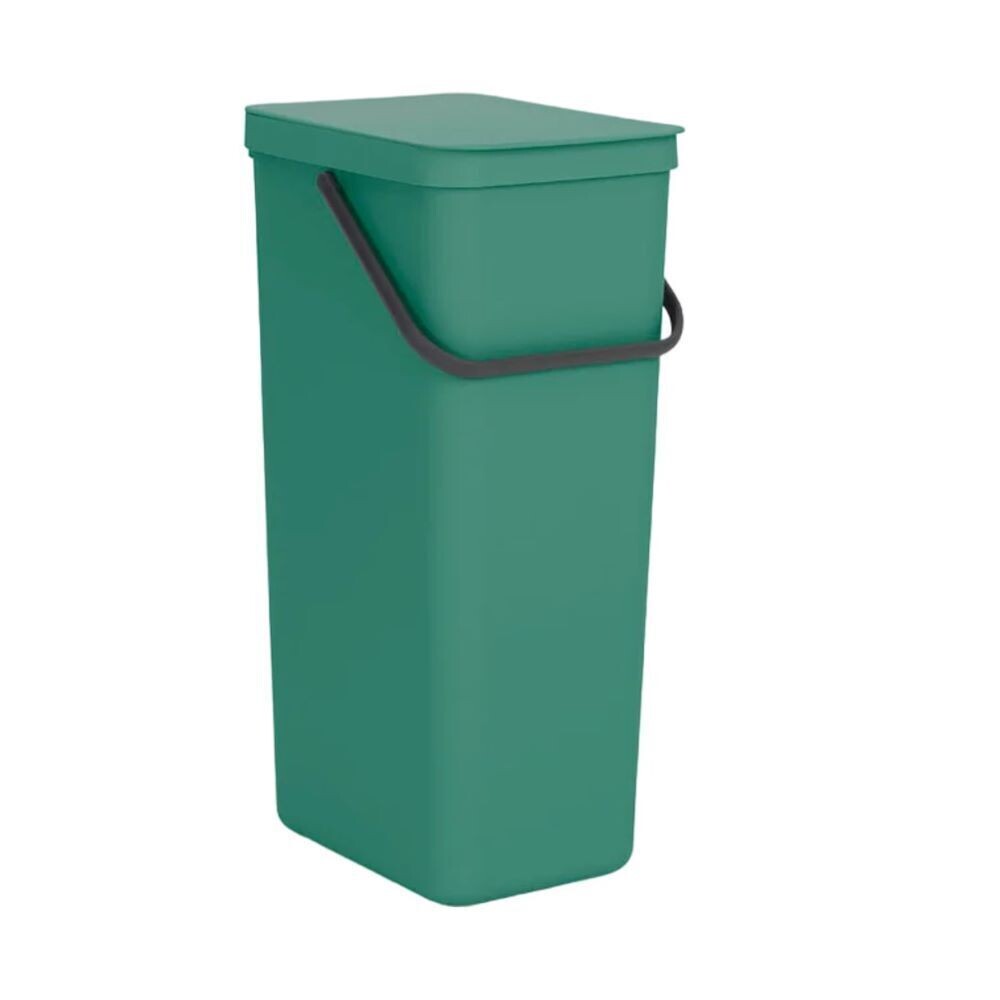 Ведро для мусора Brabantia Sort & Go с крышкой 40 л пластик темно-зеленое, Зеленый 
Ведро для мусора Brabantia Sort & Go с крышкой 40 л пластик темно-зеленое, Зеленый