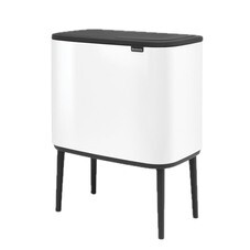 Ведро для мусора Brabantia Bo Touch Bin с крышкой трехсекционное 11/11/11 л металл белое