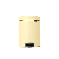 Ведро для мусора Brabantia NewIcon с крышкой 5 л металл ванильно-желтое с педалью