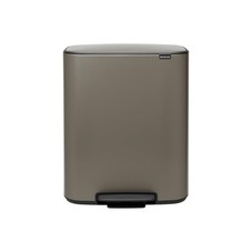 Ведро для мусора Brabantia Bo Pedal Bin с крышкой двухсекционное 30/30 л металл платиновое с педалью