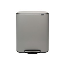 Ведро для мусора Brabantia Bo Pedal Bin с крышкой двухсекционное 30/30 л металл минерально-серое с педалью