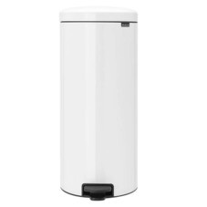 Ведро для мусора Brabantia NewIcon с крышкой 30 л металл белое с педалью с внутренним металлическим ведром