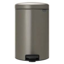 Ведро для мусора Brabantia NewIcon с крышкой 20 л металл платиновое с педалью