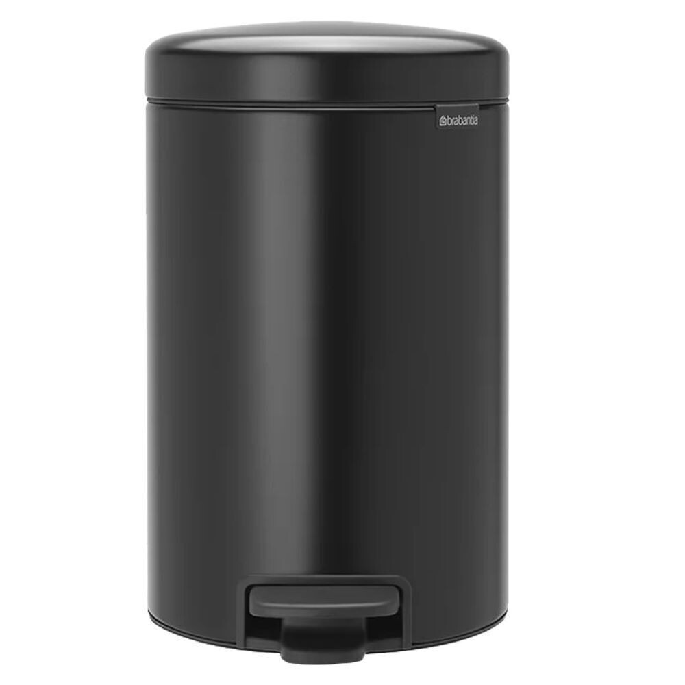 Ведро для мусора Brabantia NewIcon с крышкой 12 л металл черное матовое с педалью, Черный 
Ведро для мусора Brabantia NewIcon с крышкой 12 л металл черное матовое с педалью, Черный
