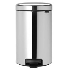 Ведро для мусора Brabantia NewIcon с крышкой 12 л металл стальное полированное с педалью с внутренним металлическим ведром