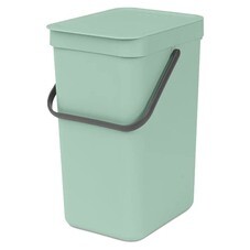 Ведро для мусора Brabantia Sort & Go с крышкой 12 л пластик мятно-голубое