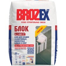 Клей для газобетона Brozex Блок KSB17 25 кг