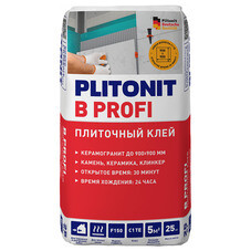 Клей для плитки/ керамогранита/ мозаики Plitonit В Профи серый класс C1 TE 25 кг