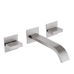 Смеситель для раковины встраиваемый Abber Wasserfall двухвентильный сатин (AF8612SP)