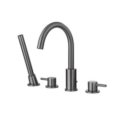 Смеситель на борт ванны Abber Wasser Kreis никель двухрычажный с лейкой (AF8113NG)