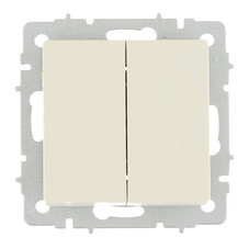 Выключатель IEK Brite ВС10-2-6-БрКр двухклавишный встраиваемый бежевый проходной (BR-V22-0-10-K10)