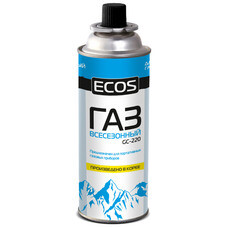 Баллон газовый для портативных плит всесезонный Ecos GC-220 одноразовый 0,52 л