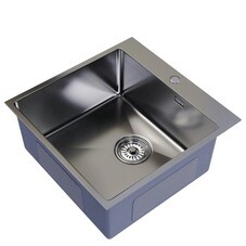 Мойка для кухни Mixline Pro 50х50х20 см врезная с сифоном сталь сатин (556573/6537)