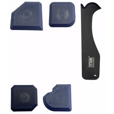 Набор шпателей для выравнивания Tytan Professional 4,5 мм резиновых с лопаткой (4 шт.) (98054)