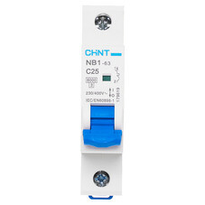 Автоматический выключатель модульный Chint NB1-63 1P 25А тип C 6 кА 230 В (179619)
