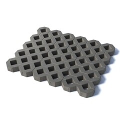 Решетка газонная бетонная Поревит серая D400 597х397х80 мм