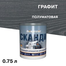 Антисептик Акватекс Сканди кроющий декоративный для дерева графит 0,75 л