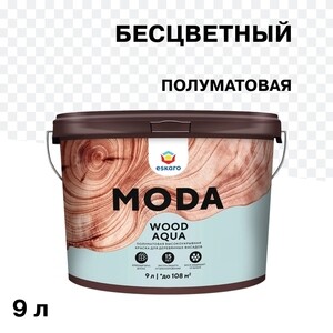 Краска фасадная по дереву Eskaro Moda Wood Aqua акриловая база TR бесцветная 9 л