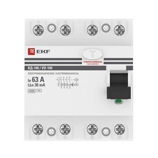 УЗО EKF PROxima ВД-100N 63А 4P тип AC 30 мА 6 кА (E1046M6330)