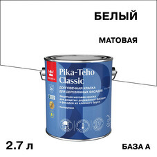 Краска фасадная по дереву Tikkurila/Tikkivala Pika-Teho Classic водно-дисперсионная база A белая 2,7 л