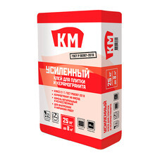 Клей для плитки и керамогранита КМ Усиленный серый класс C1 T 25 кг