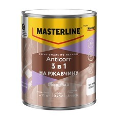 Грунт-эмаль по ржавчине 3в1 Masterline Anticorr белая RAL 9003 глянцевая 0,75 л