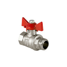 Кран шаровой латунный Valfex Standart N/P59 1/2 ВР (г) х 1/2 НР (ш) бабочка прямой (VF.218.NB1.012.N/P59.Bir)