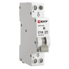 Автомат дифференциальный EKF PROxima АВДТ-63М 10А 1P+N тип AC 30 мА 6 кА (DA63M-10-30)