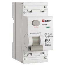 УЗО EKF PROxima ВД-100N 25А 1P+N тип AC 10 мА 6 кА (E1026M2510)