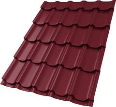 Металлочерепица 0,5 мм Grand Line Квинта плюс красное вино RAL 3005 satin matt TX