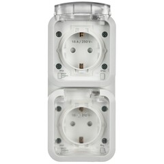 Розетка Tors TS332 накладная белая с крышкой (TS-R26-16-55-V-K01)