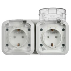Розетка Tors TS322 накладная белая с крышкой (TS-R26-16-55-G-K01)