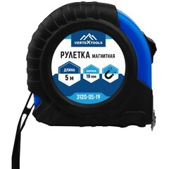 Рулетка Vertextools с фиксатором магнитная 5 м x 19 мм