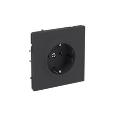 Розетка DKC Kant встраиваемая черный уголь с заземлением (7012033DIY)