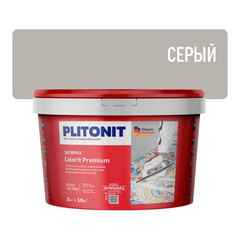 Затирка цементная Plitonit Colorit Premium серая ведро 2 кг