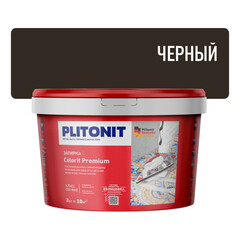 Затирка цементная Plitonit Colorit Premium черная ведро 2 кг