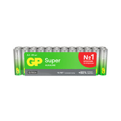 Батарейка GP Batteries Super Алкалин AA пальчиковая LR6 1,5 В (20 шт.) (GP 15AA21-2CRSWC20)