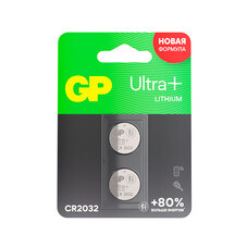 Батарейка GP Batteries Ultra+ Литий таблетка CR2032 3 В (2 шт.) (GP CR2032UP-2CCRSBC2)
