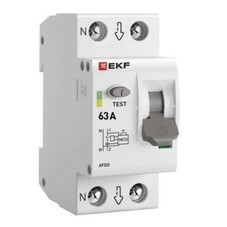 Устройство защиты от дугового пробоя EKF PROxima 63-pro 2P 63А 230 В на DIN-рейку (afdd-2-63-pro)