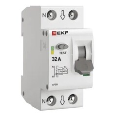 Устройство защиты от дугового пробоя EKF PROxima 32-pro 2P 32А 230 В на DIN-рейку (afdd-2-32-pro)