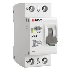 Устройство защиты от дугового пробоя EKF PROxima 25-pro 2P 25А 230 В на DIN-рейку (afdd-2-25-pro)