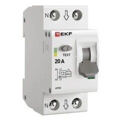 Устройство защиты от дугового пробоя EKF PROxima 20-pro 2P 20А 230 В на DIN-рейку (afdd-2-20-pro)